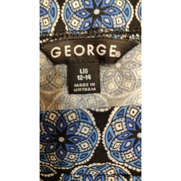 George Woman 2 Piece OUTFIT Skirt Blouse Blue Stretch Size 14 Skirt Size 20 Top - Picture 9 of 9